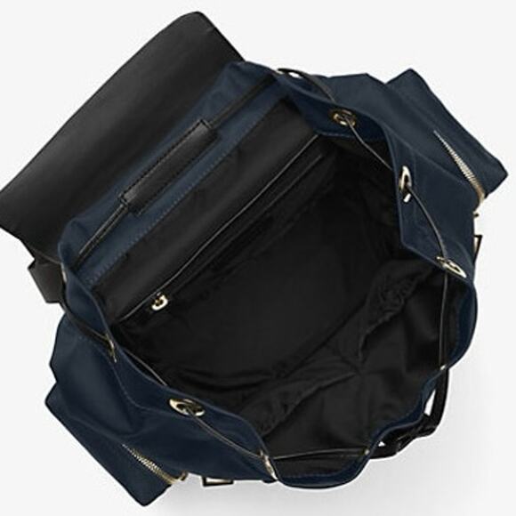 Michael Kors‎ Mott Large Nylon Diaper Backpack Navy Black Gold Luxe Mom Bag main image 15